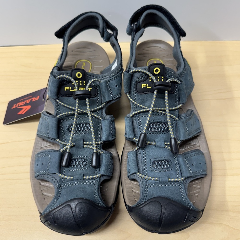 FLARUT Men's Size US 9 EU 42 Gray Outdoor Hiking Sandals Closed Toe Leather NEW - Picture 3 of 9